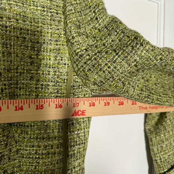 Talbots Blazer Jacket Green and Black Tweed Size 4 Made of Italian Fabric Career - Picture 5 of 12